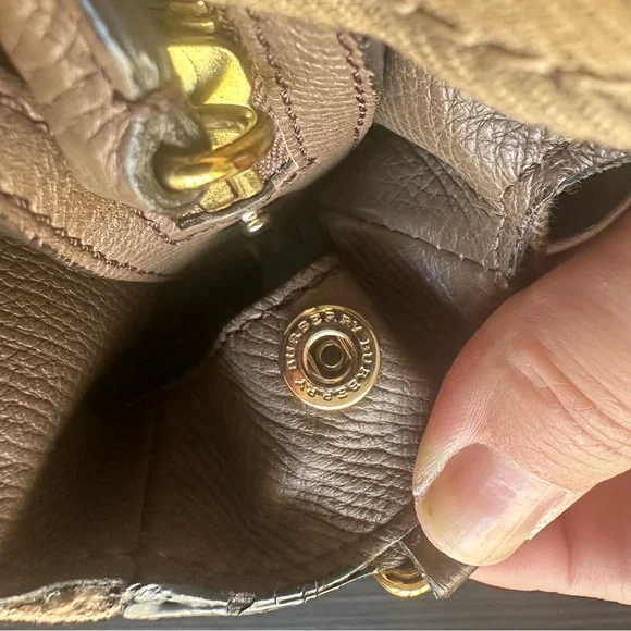 Burberry leather and canvas Tan and Brown - Grey Shoulder / Tote Bag - Picture 10 of 12